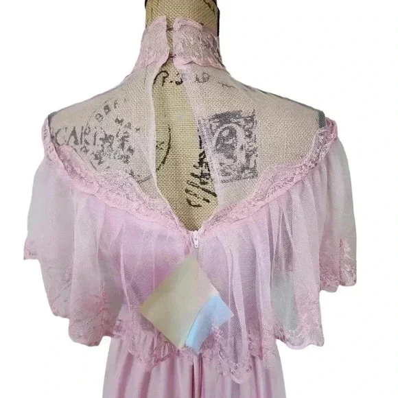 Dance Allure Vintage 70s Cottage Core lace long dress. NWT Blush Rose. … - Picture 6 of 14